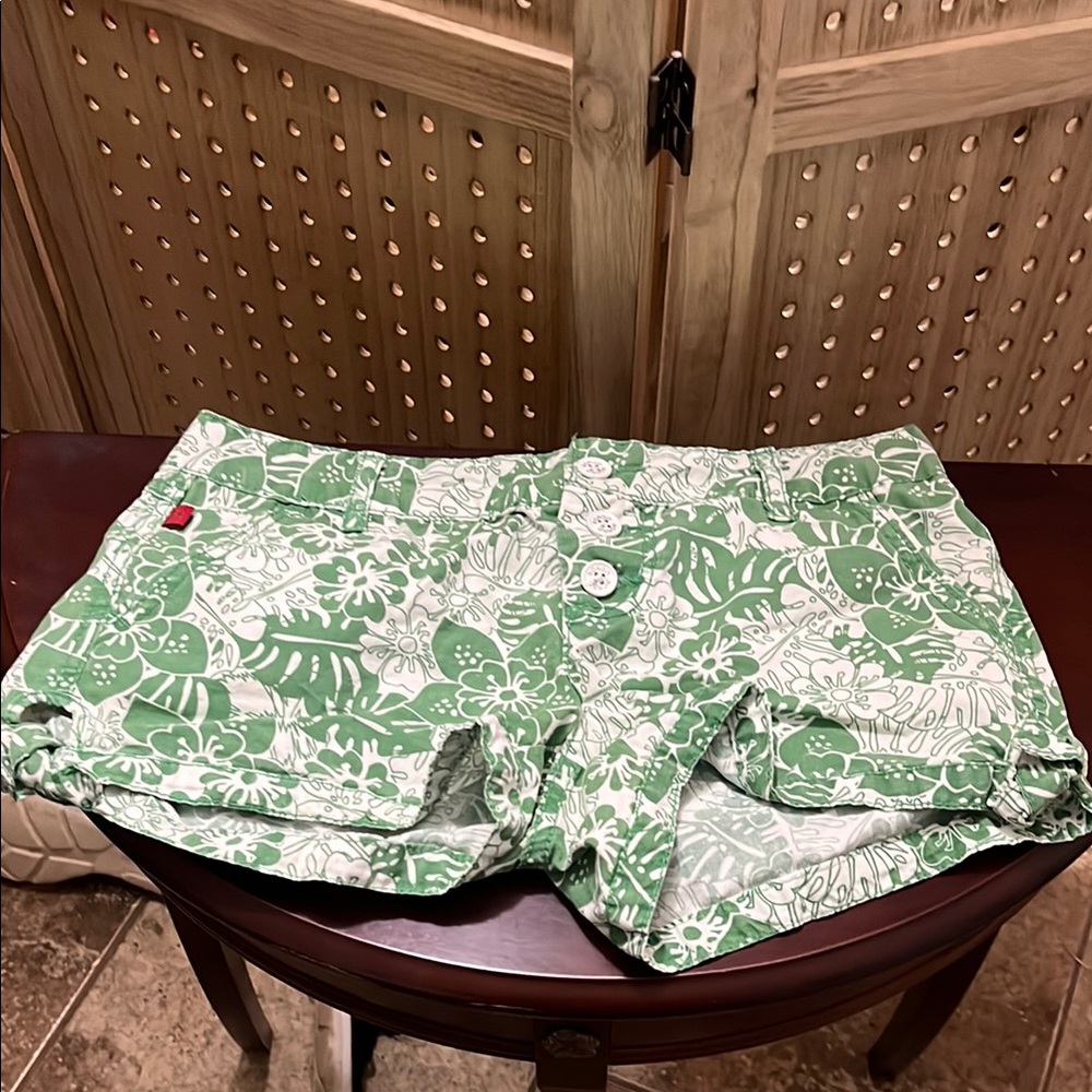 BONGO low waist floral Green and White Shorts